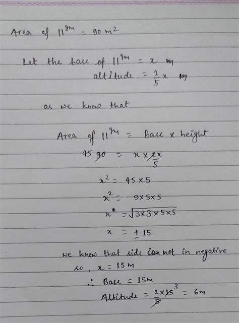 SIUCSIS2.The area of a parallelogram is 90 m². If one altitude is two ...