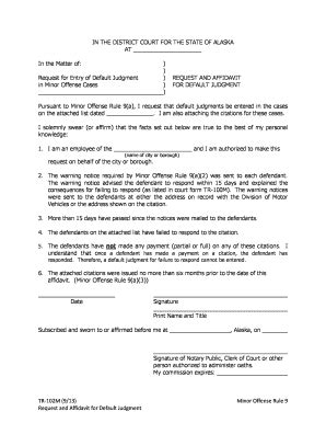 Fillable Online TR-101 M Affidavit for Default Judgment (9/13) pdf fill ...