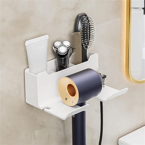 Buy 3 Compartment Wall Hair Dryer Holder Online at DeoDap