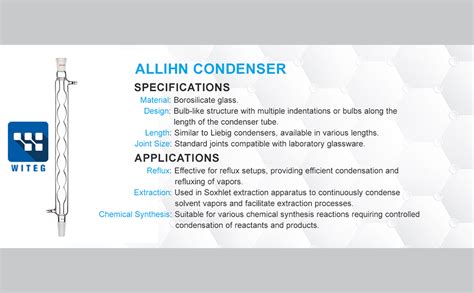 Witeg Borosilicate Glass Coil Condenser with 24/29 Joint Jacket Length ...