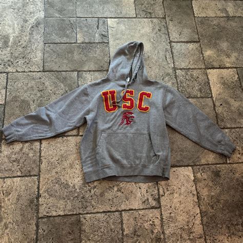 Grey and red USC hoodie #USC open to offers⚠️ flaws... | Depop