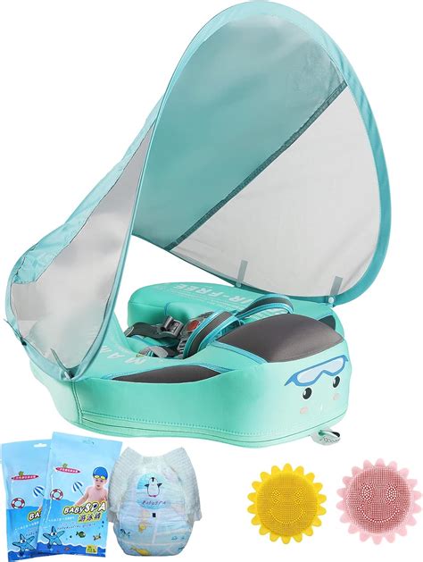 Buy Baby Pool Float with Canopy Non Inflatable Mambobaby Float UPF 50 ...