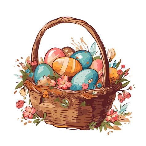 Free Easter Basket Clipart Cartoon Colorful Easter And Decorative Eggs ...