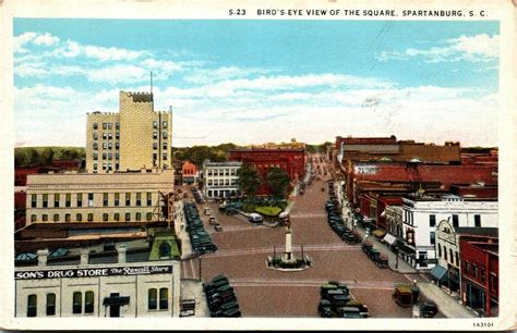 Vtg Spartanburg South Carolina SC Birdseye View of Morgan Square 1920s ...
