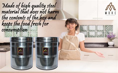 Buy MUKE® stainless steel dabba kitchen storage food grade tea coffee ...