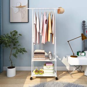 KriShyam ® Hanging Clothes Rack,Two-tier Shelf Rolling Garment Rack ...