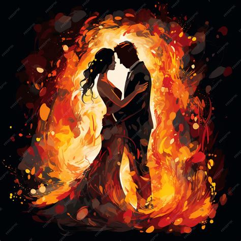 Premium Photo | Ember of Love Vows Ignited in Passionate Flames
