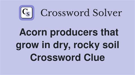Acorn producers that grow in dry, rocky soil - Crossword Clue Answers ...