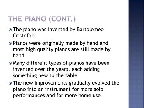 The Evolution of Piano | PPTX
