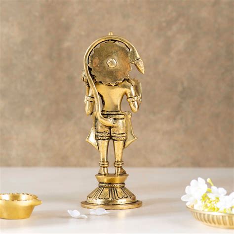 Brass Superfine Standing Hanuman Idol - 7 Inch - Darbar Craft