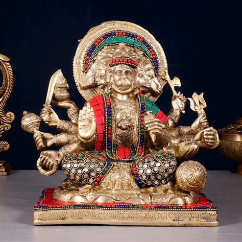 Panchamukhi Hanuman Brass Idol 10 – DZYN Furnitures