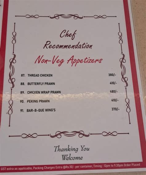 Menu at Sei Vui Restaurant, Kolkata, 17, Black Burn Ln, opposite ...