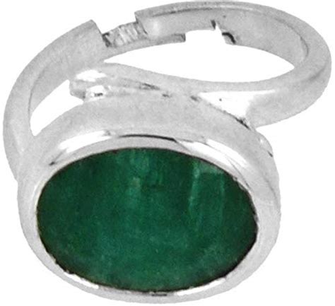 SMS Retail Green Emerald Stone Sterling Silver Adjustable Panchdhatu ...