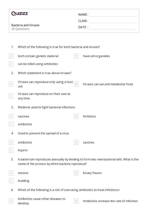 50+ bacteria and archaea worksheets on Quizizz | Free & Printable