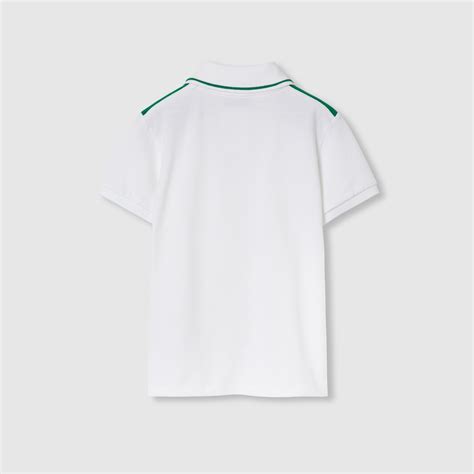 Children's polo shirt with Web in white | GUCCI® AU