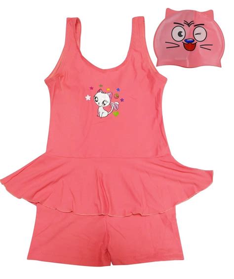 Adorable Rose Pink Girls swimming costume for 3-5 year Girls with a ...
