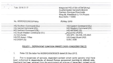 Dependent Canteen Smart Card Policy (Grocery Only) - 2618 2117 - Studocu