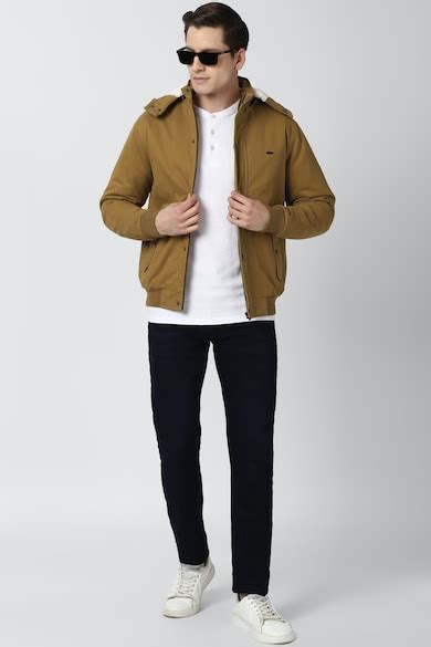 Buy Men Khaki Solid Casual Jacket Online - 717880 | Peter England