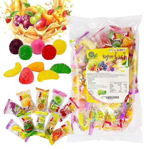 Amazon.com : Assorted 10 Fruits Flavored Gummy Candy Snack 1LB, Vegan ...
