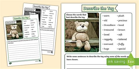 Describe the Toy Worksheet
