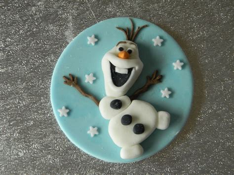 Handmade Olaf Snowman Frozen Birthday Edible Cake Topper with Name & Number