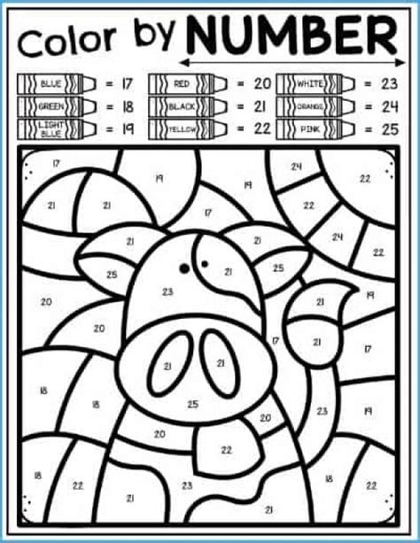 Cow Color by Number - ColoringbyNumber.Com