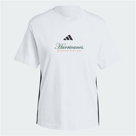 adidas Miami Hurricanes Essentials 3-Stripes Tee - White | Free ...