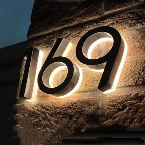 Amazon.com: Personalized Solar Backlit House Numbers for Outside Light ...