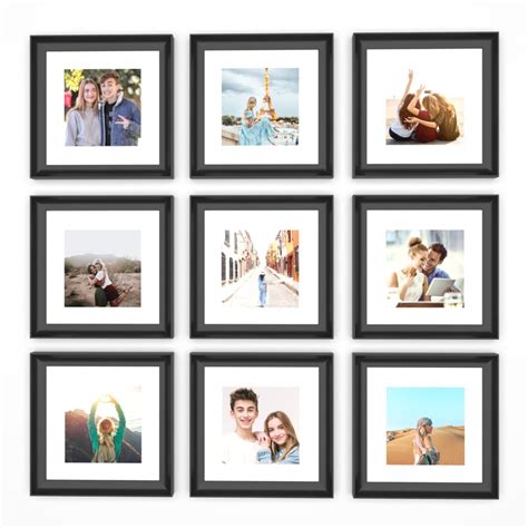 Art Street Moist Set of 9 Elite Square Black 3D-Timeline Wall ...