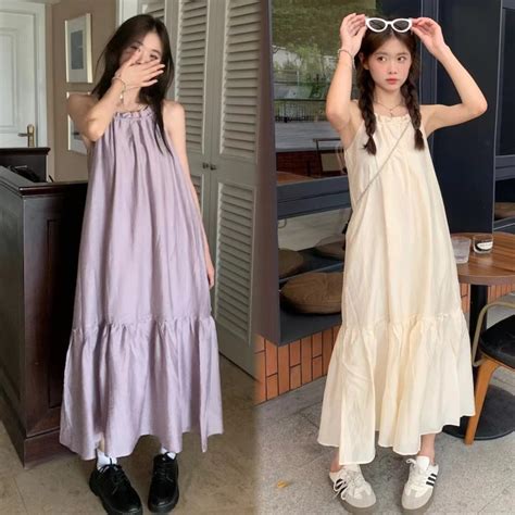 Beryl Seaside Sweet Ladies Summer French Style Long Skirt sleeveless ...