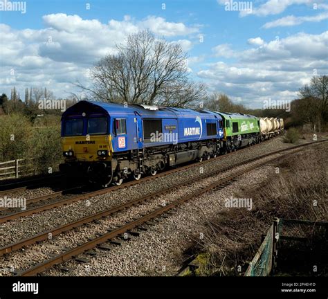 Class 66 diesel locomotives Nos. 66047 "Maritime Intermodal Two" and ...