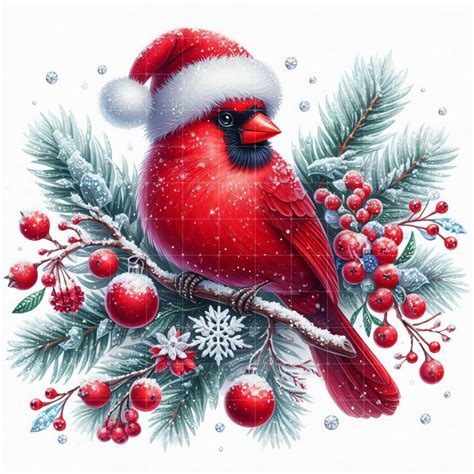 Christmas Cardinal Bird Clip Art Set of 8 High Quality 300 DPI Jpegs ...