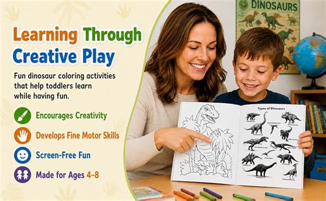 Dinosaur Coloring Book For Kids Ages 4-8: A Big Dinosaur Coloring Book ...