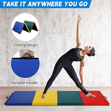 BLKMTY Colchonetas de gimnasia de 4 x 8 x 2 pulgadas, plegable, para ...