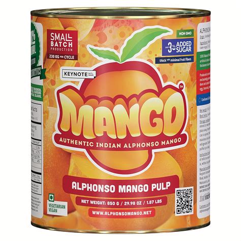 Keynote Alphonso Mango Pulp | GI Ratnagiri Mangoes | Laboratory ...
