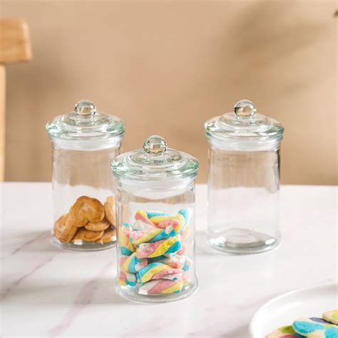 Airtight Glass Kitchen Jar Set Of 6 200ml Online - Premium Jar With Lid ...
