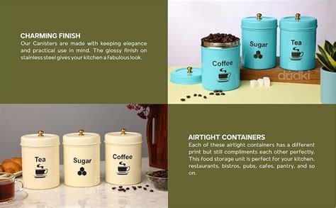 Buy dudki Quoted Stainless Steel Round Canister/Kitchen Storage For Tea ...