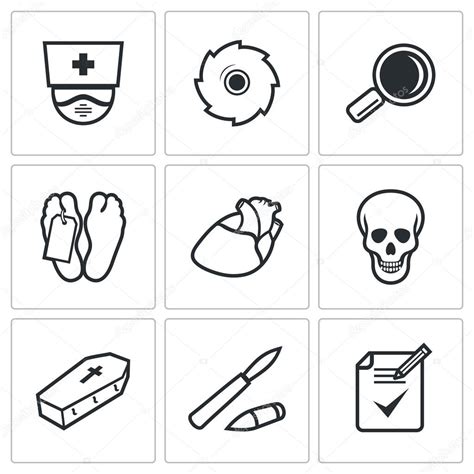 Patólogo e iconos de la morgue vector, gráfico vectorial © steinar14 ...