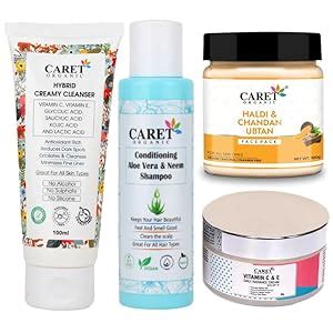 Caret Organic Hybrid Face Wash(100ml) | Aloe Vera Shampoo (100ml ...