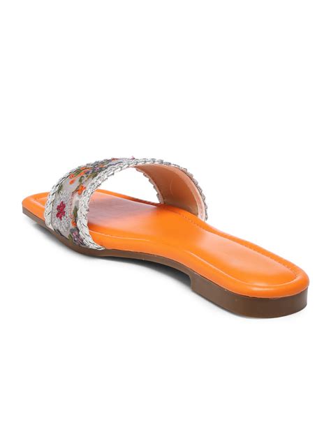 GNIST Orange Embroidered Flats – Gnist Footwear