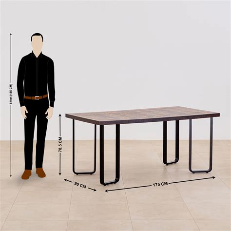 Buy Nirvana Kaya 6-Seater Dining Set with Indus Chairs - Brown from ...