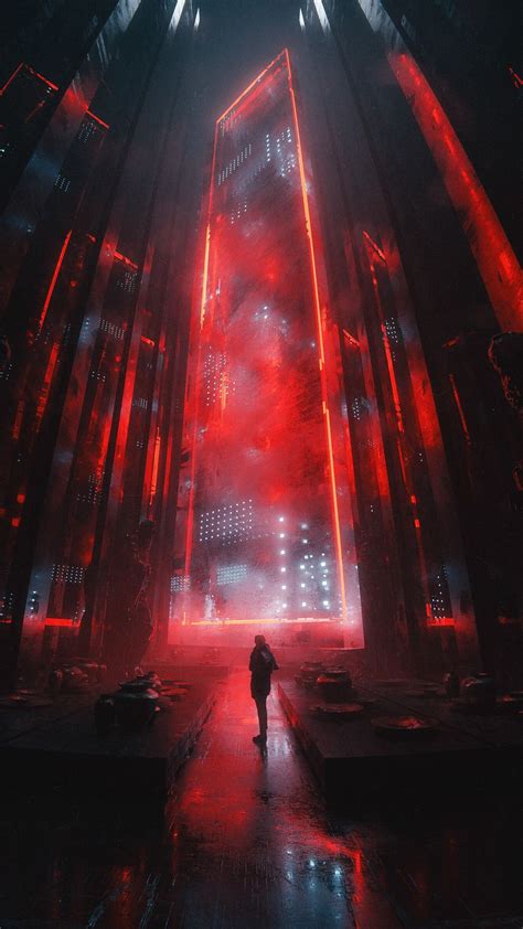 Download wallpaper 1080x1920 man, silhouette, buildings, lights, night ...