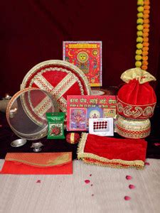 TIED RIBBONS Karwa Chauth Special Designer Pooja Thali Combo Gift Set ...