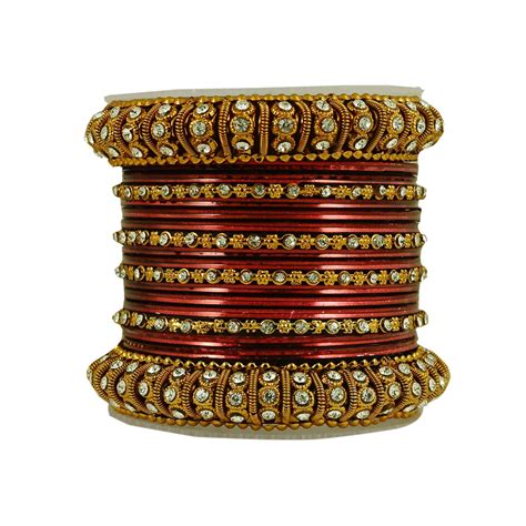 Buy Kalyani Covering Maroon Metal Bangle Set for Women & Girls (2.6 ...