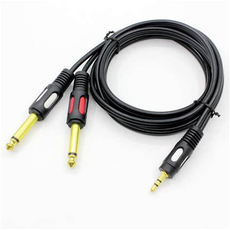 【1.5m/3m/5m/10m】3.5mm Male to Dual 6.35mm Male Audio Cable for Mixer ...