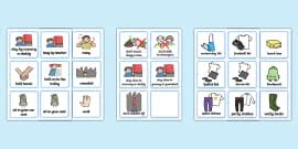 بطاقات عن الروتين اليومي لذوي الاحتياجات