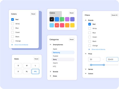 Image result for Filter Panel UI