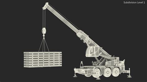3D Mobile Crane With Concrete Slab Rigged model | 3D Molier International