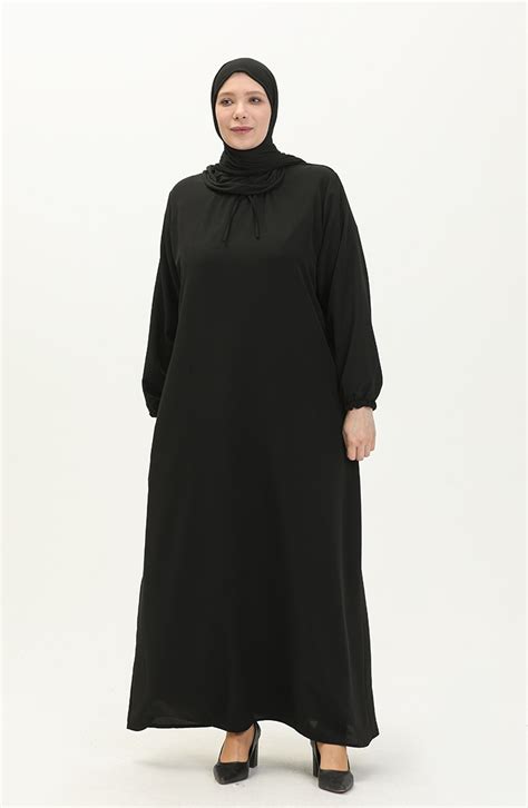 Black Hijab Dress 8408-1.Siyah | Sefamerve
