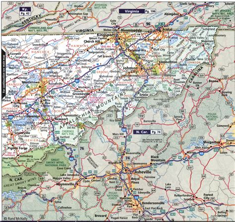 Detailed maps Tennessee state roads cities Chattanooga, Clarksville ...
